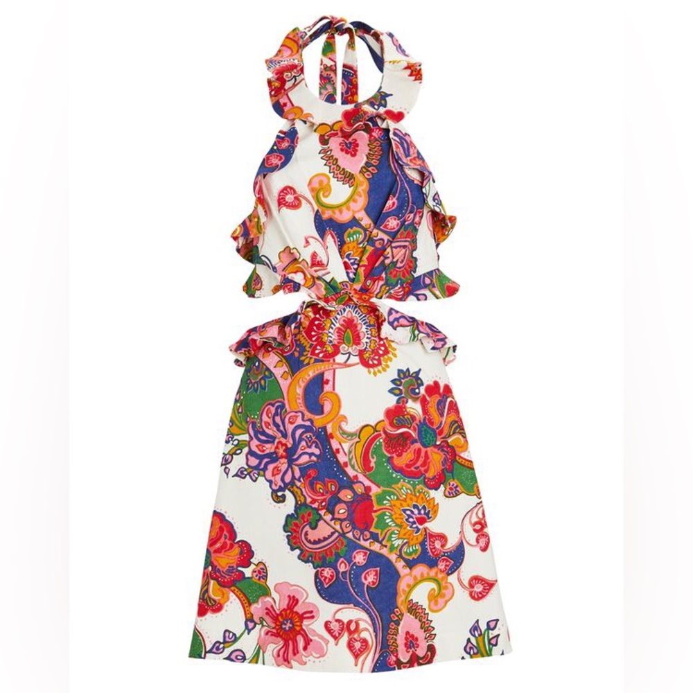 Zimmermann Lovestruck Tie Back Mini Dress Size 0